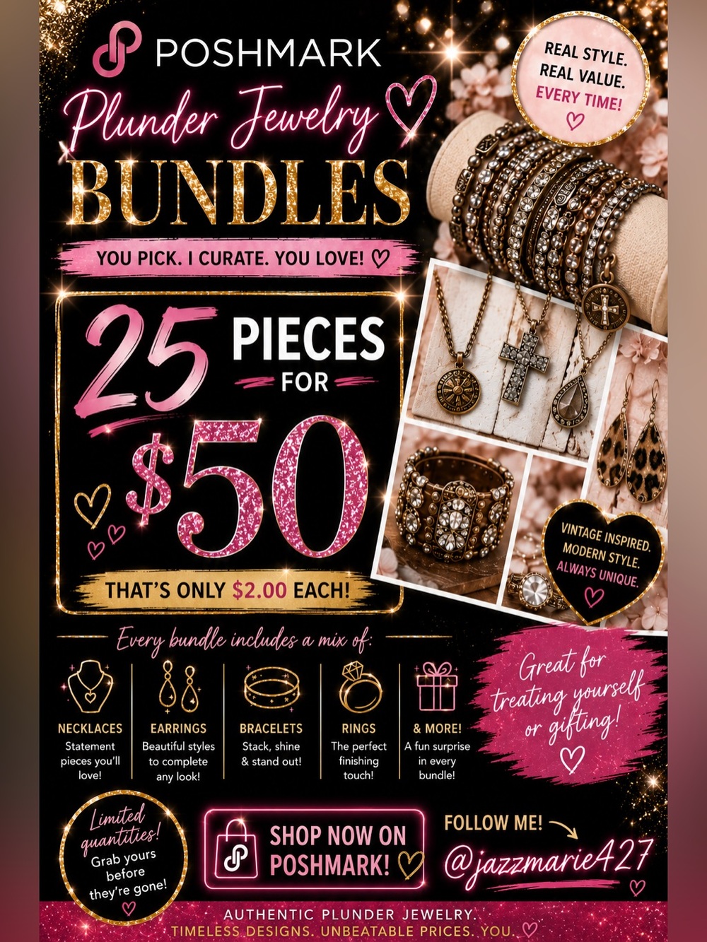 Plunder Jewelry mixed 25-piece jewelry bundle